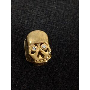 Keep Collective Brushed Gold Tone Crystal Skull Charm
